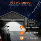 Garage light with IP65 waterproof feature during rain and lightning.